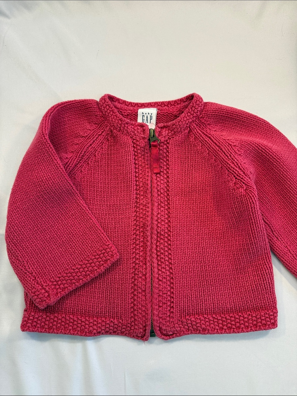 GAP Bright Pink Knit Zip Cardigan